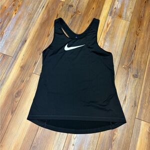 Nike Black Racerback Tank Top with White Swoosh